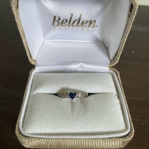 Sapphire and Diamond heart ring